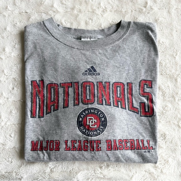 adidas Other - Vintage Washington Nationals Shirt Tee Mens Medium Gray Adidas DC Spell Out MLB